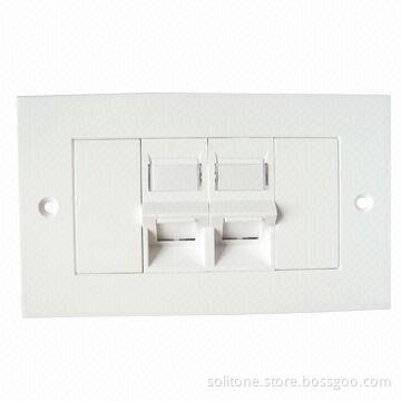Faceplate in 140 Type and 2-port, Made of PC or ABS Material, New products